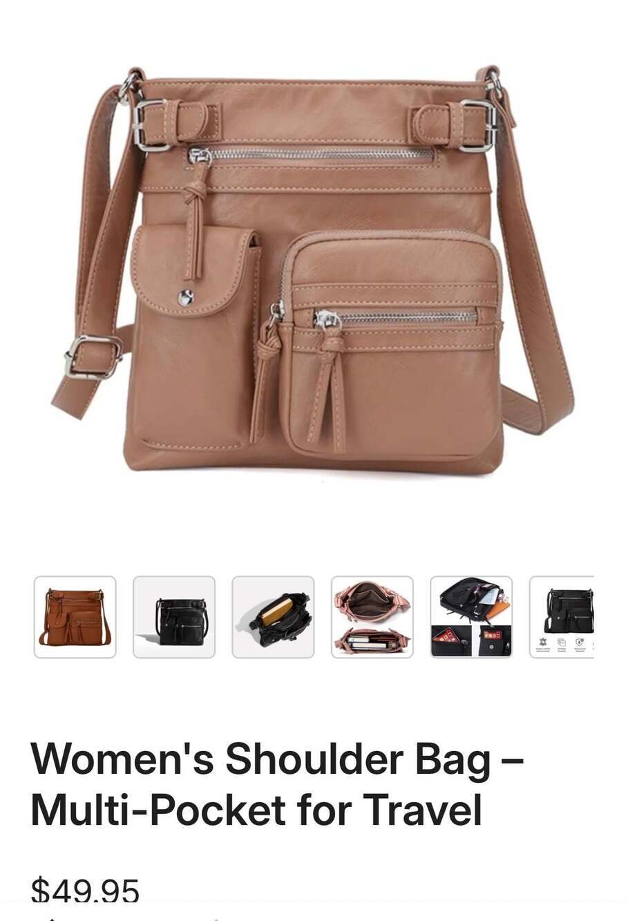MultiSac Zippy Multi-Pocket Crossbody Bag, Tan - Picture 6 of 7